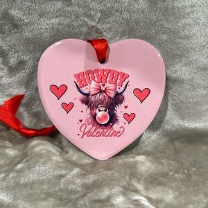 Howdy Valentine- ceramic heart gift